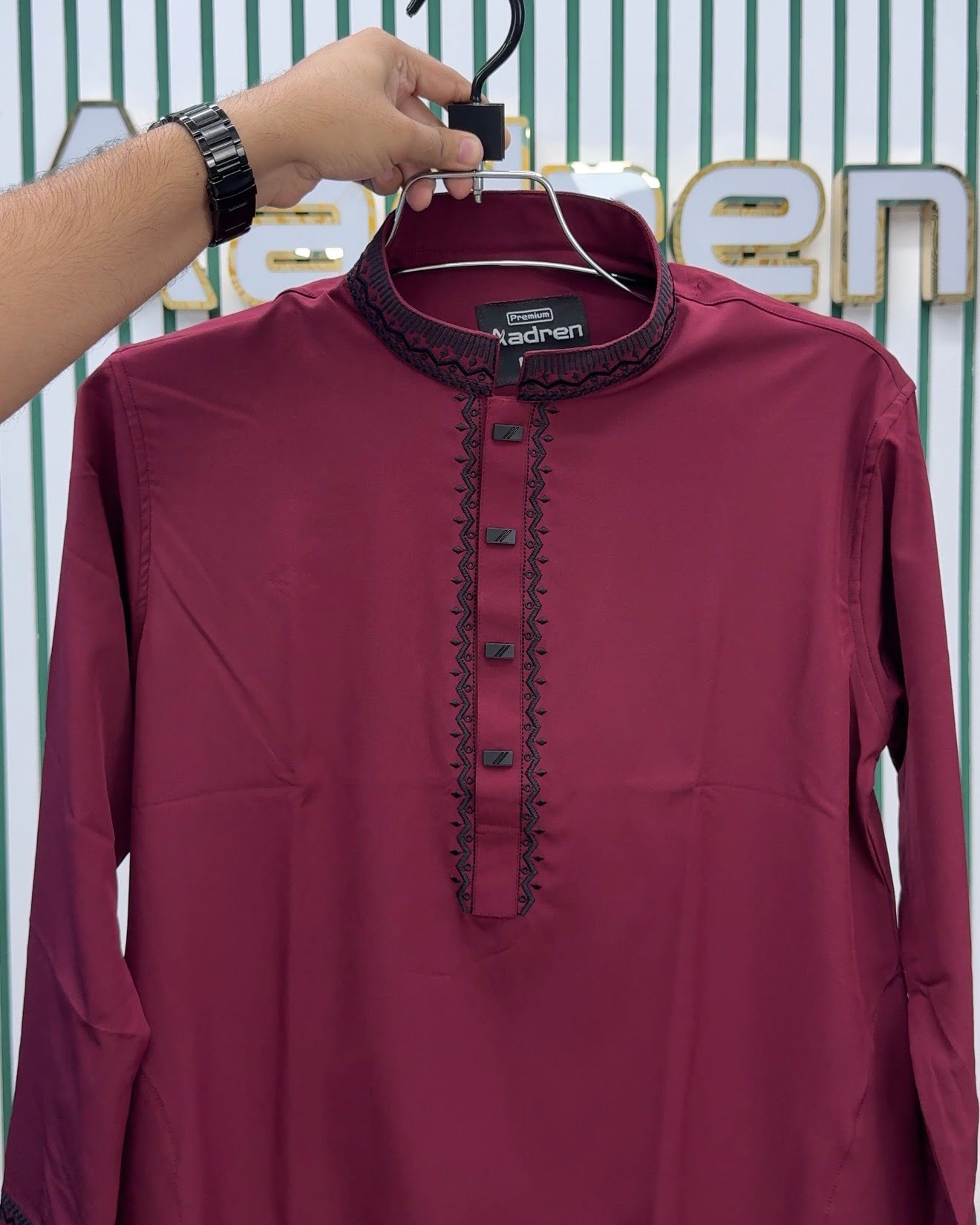 China Spandex Meroon Panjabi - Image 3