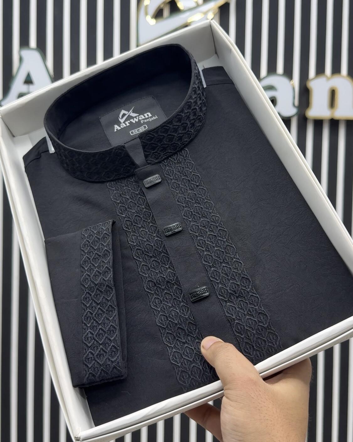 China Microstice Black Panjabi